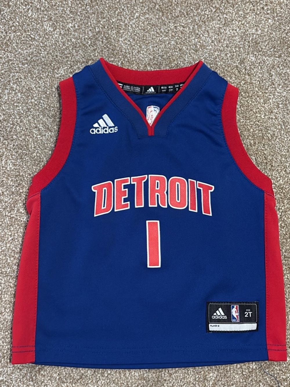 2T Toddler Adidas Detroit Pistons Reggie Jackson Jersey